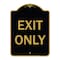 Signmission Designer Series Sign-Exit Only, Black & Gold Heavy-Gauge Aluminum, 24" H, 18" L, BG-1824-9844 A-DES-BG-1824-9844 - alternate 1